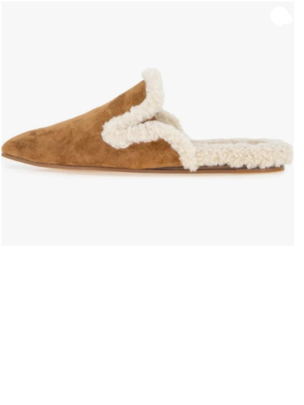 Brown Women Fur Mules Comfortable Pointed Toe Sandals Slip-On Furry Padded Shoes